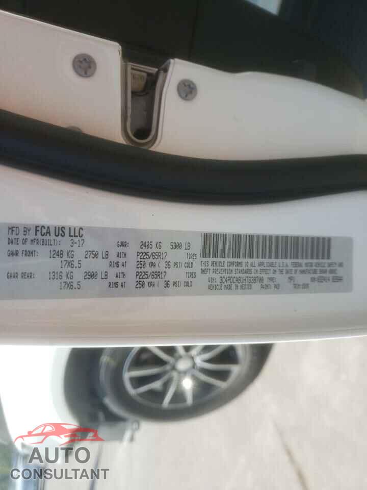 DODGE JOURNEY 2017 - 3C4PDCAB1HT638700