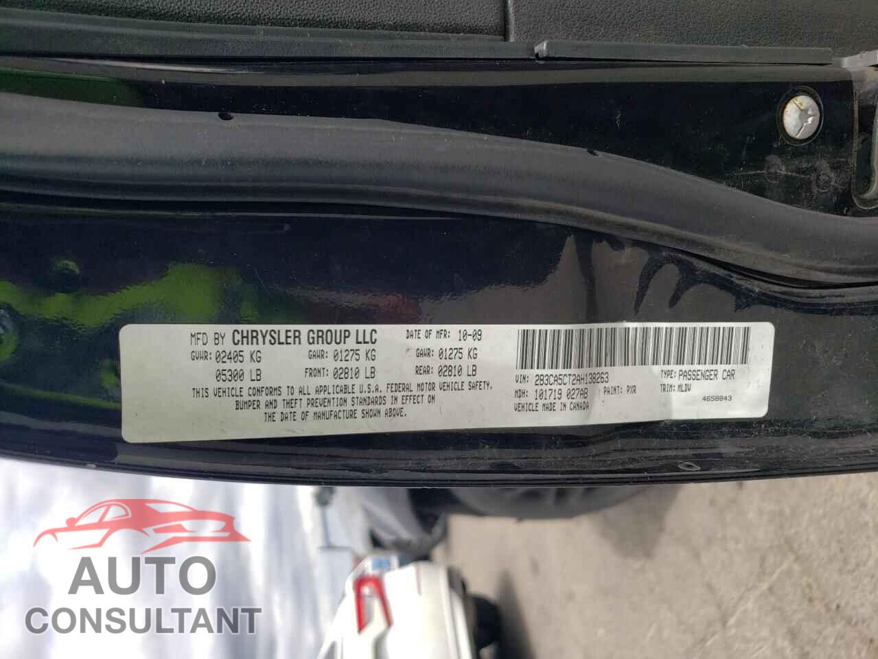 DODGE CHARGER 2010 - 2B3CA5CT2AH138263