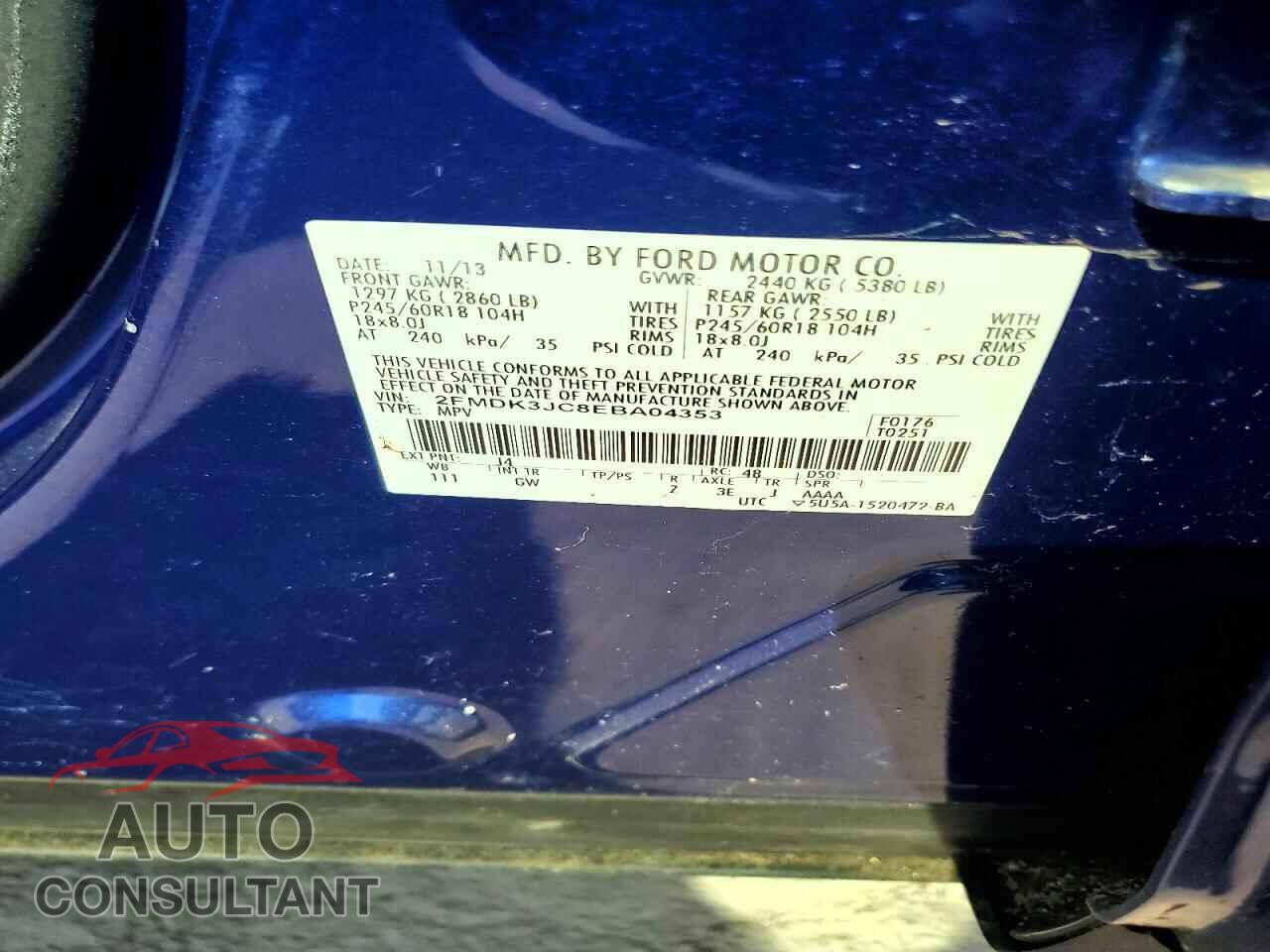 FORD EDGE 2014 - 2FMDK3JC8EBA04353