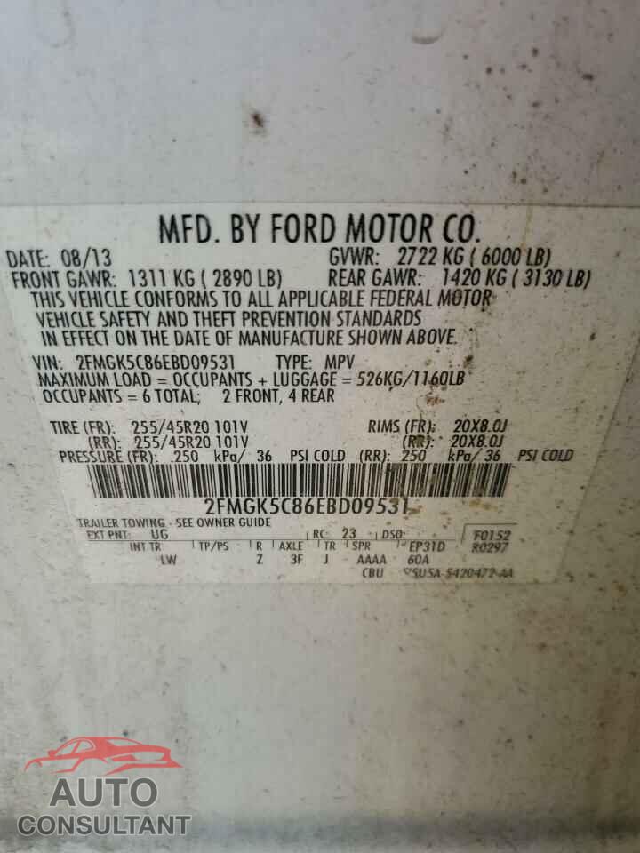 FORD FLEX 2014 - 2FMGK5C86EBD09531