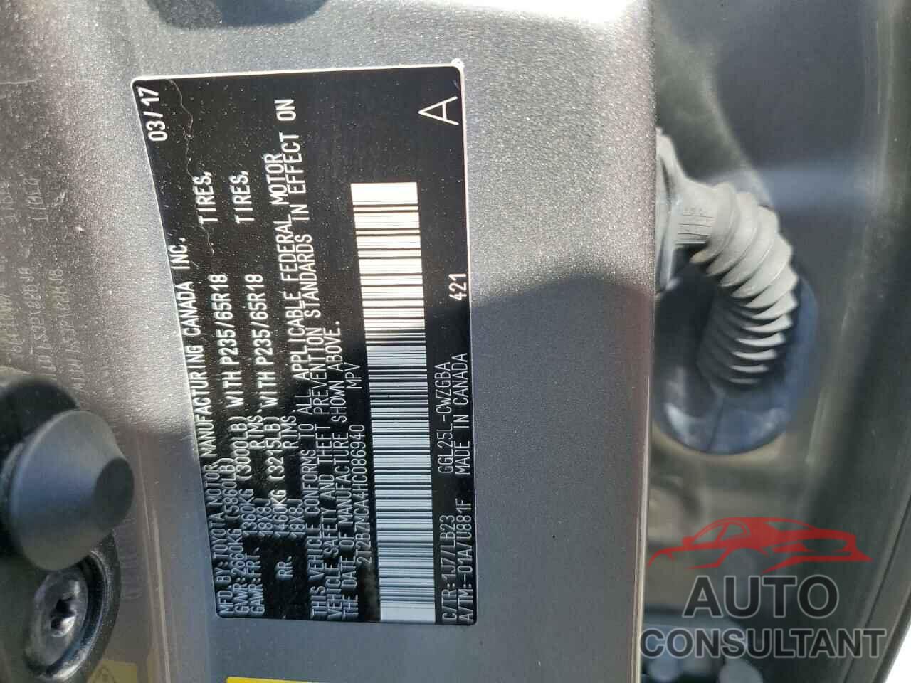 LEXUS RX350 2017 - 2T2BZMCA4HC086940