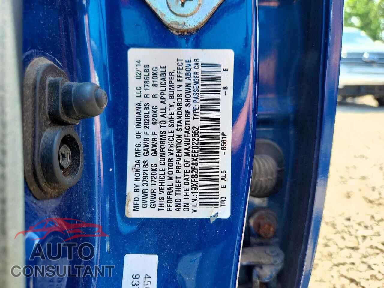 HONDA CIVIC 2014 - 19XFB2F8XEE022552