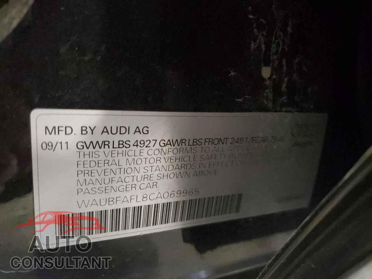 AUDI A4 2012 - WAUBFAFL8CA069965