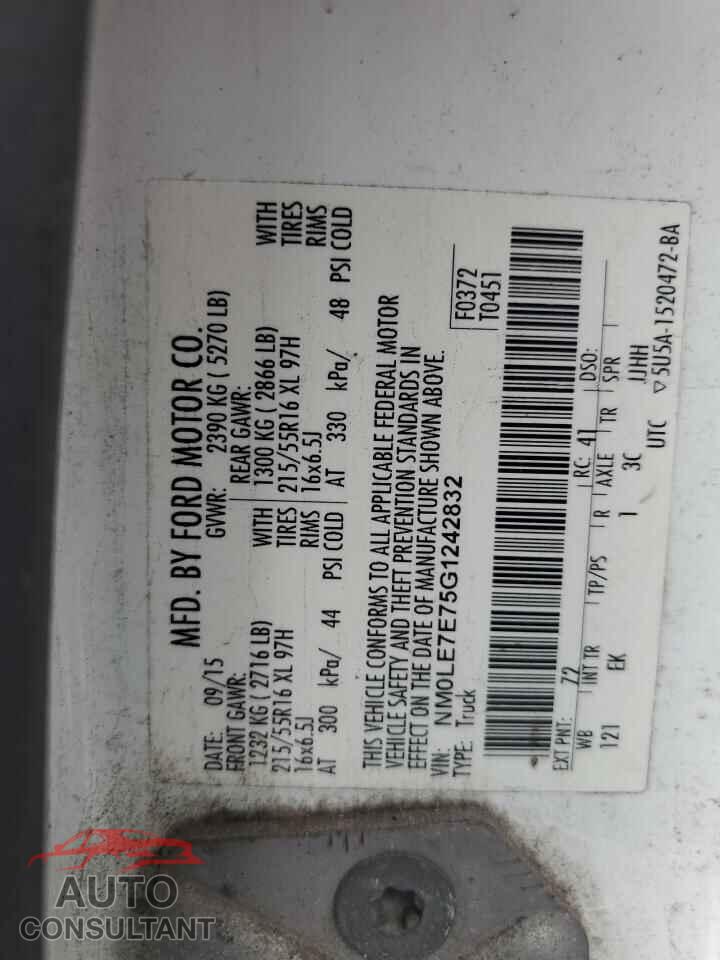 FORD TRANSIT 2016 - NM0LE7E75G1242832