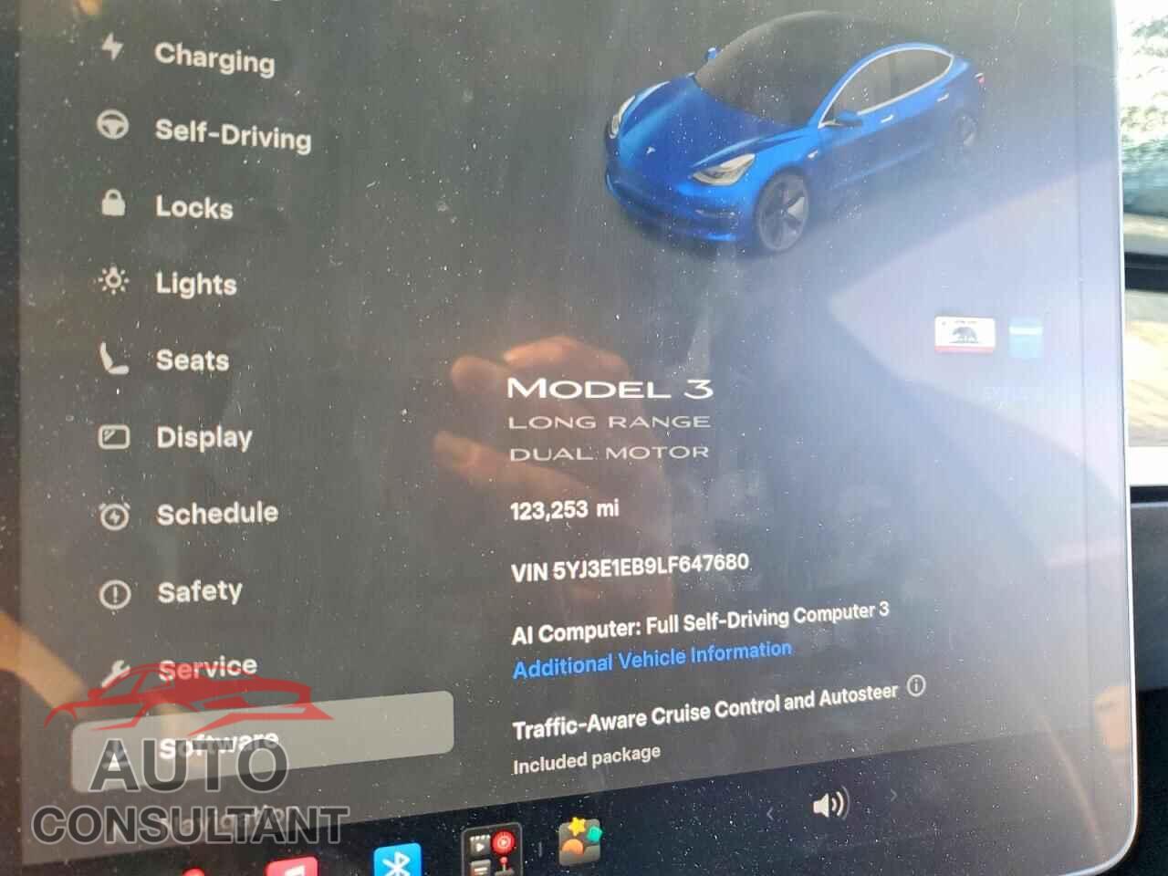 TESLA MODEL 3 2020 - 5YJ3E1EB9LF647680