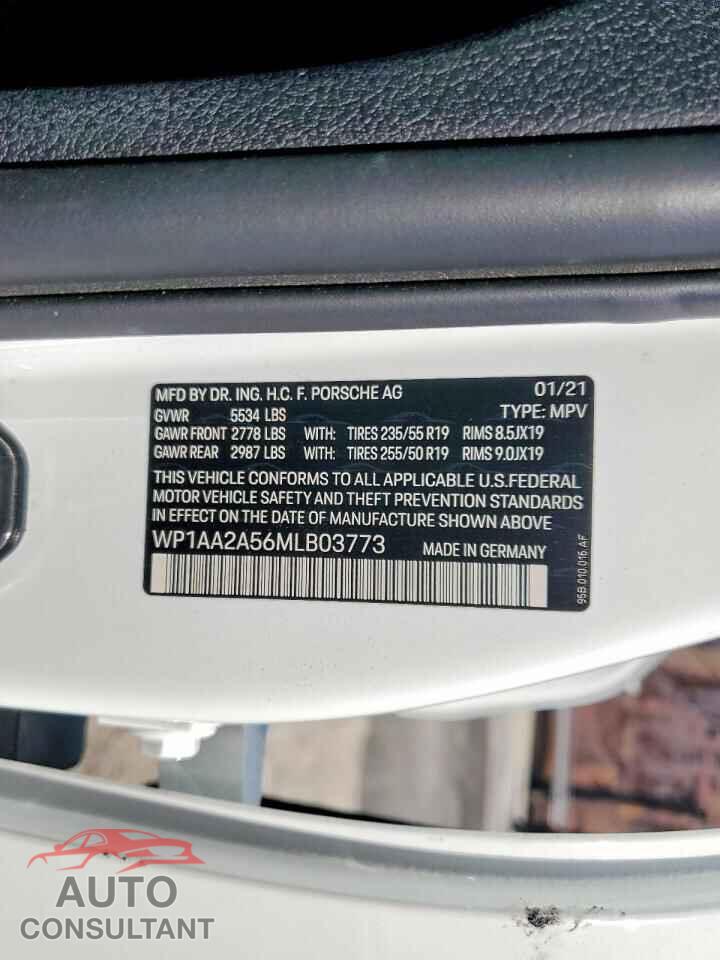 PORSCHE MACAN 2021 - WP1AA2A56MLB03773