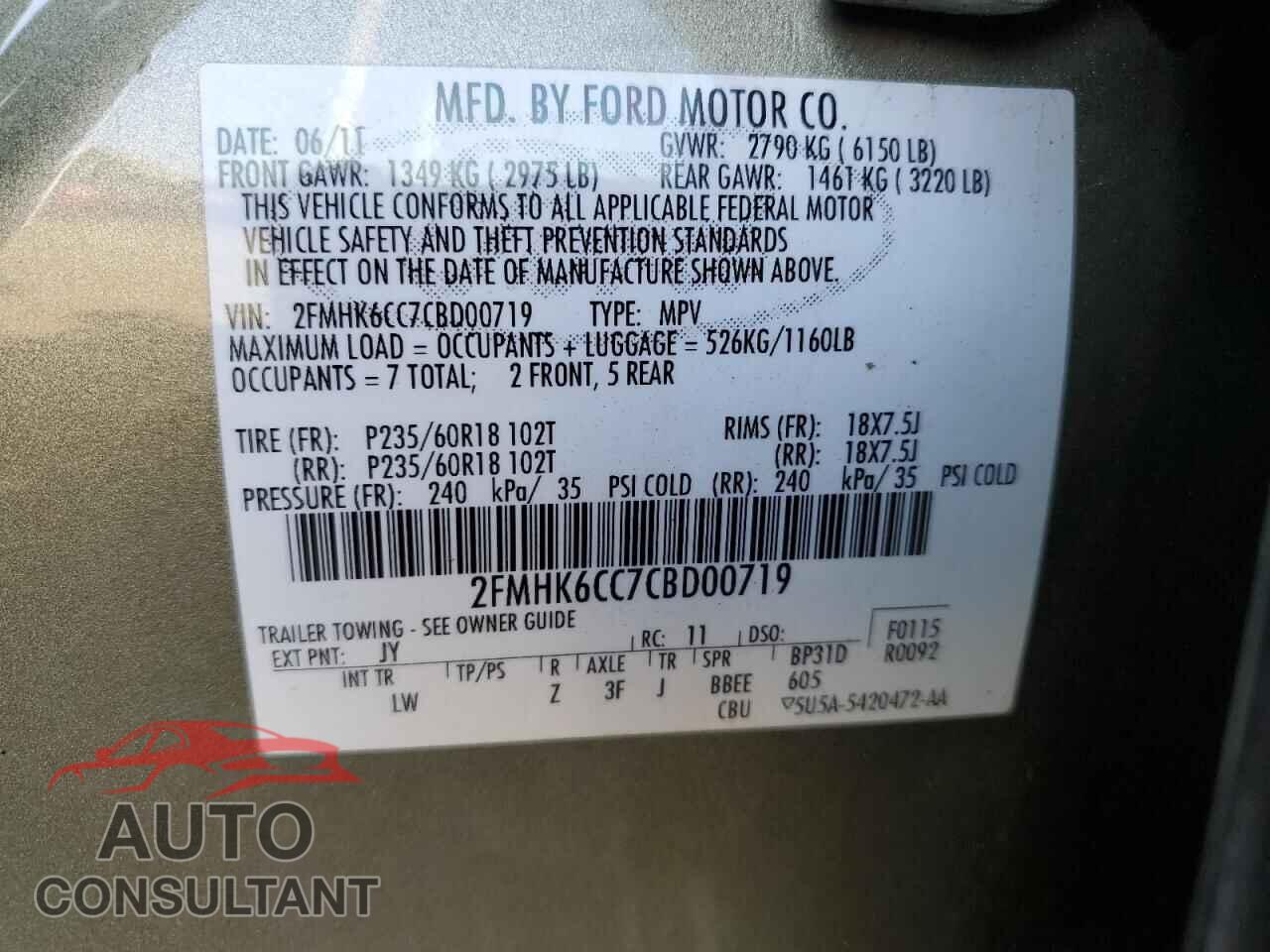 FORD FLEX 2012 - 2FMHK6CC7CBD00719