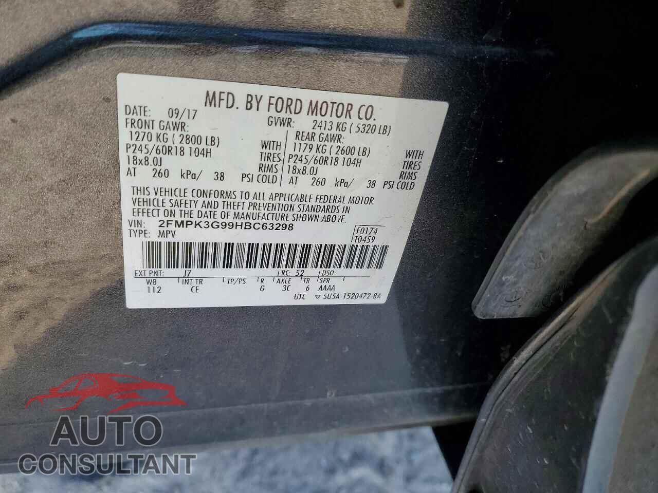 FORD EDGE 2017 - 2FMPK3G99HBC63298