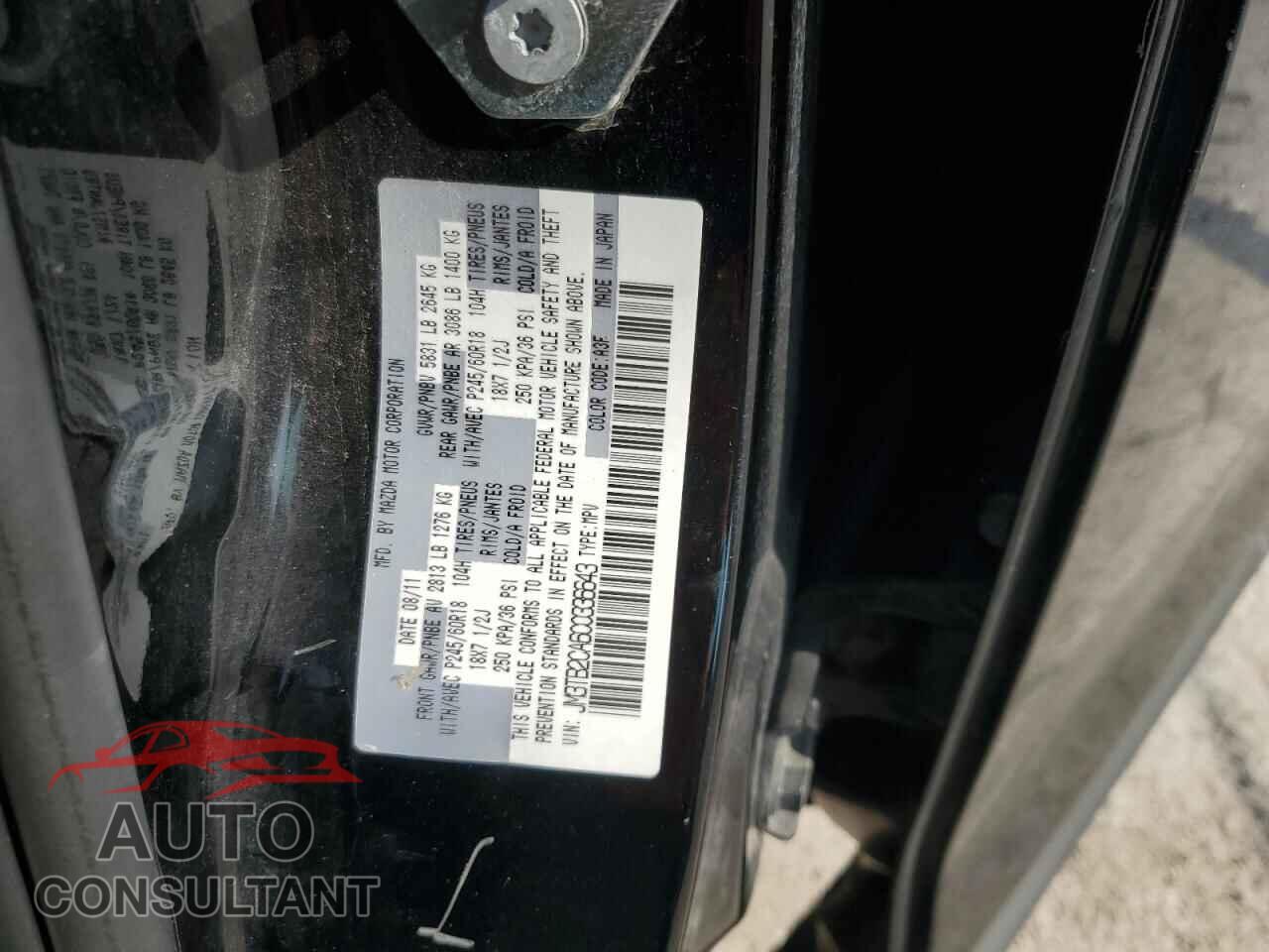 MAZDA CX-9 2012 - JM3TB2CA6C0336643