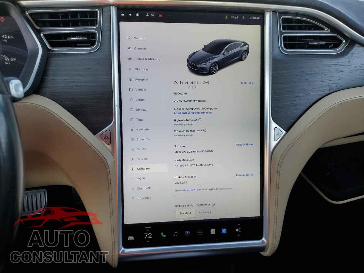 TESLA MODEL S 2015 - 5YJSA1S10FF098989