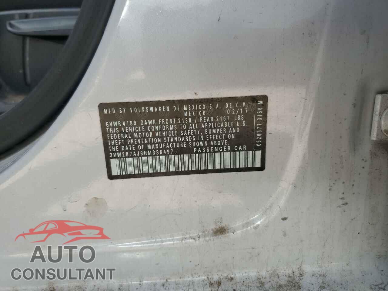 VOLKSWAGEN JETTA 2017 - 3VW2B7AJ8HM335497