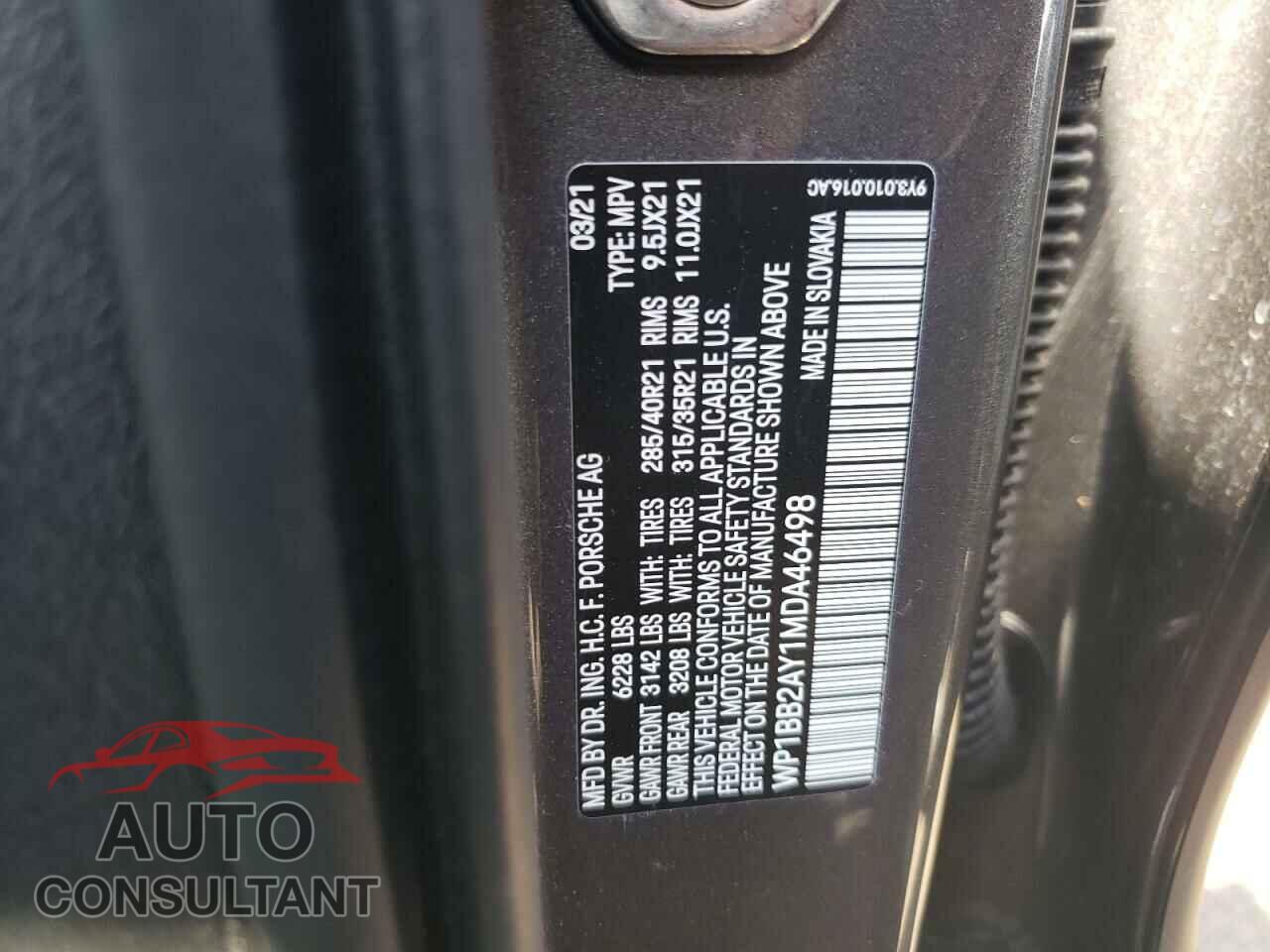 PORSCHE CAYENNE 2021 - WP1BB2AY1MDA46498