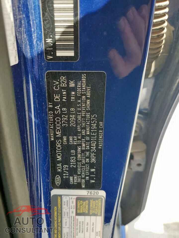 KIA FORTE 2020 - 3KPF34AD1LE194575