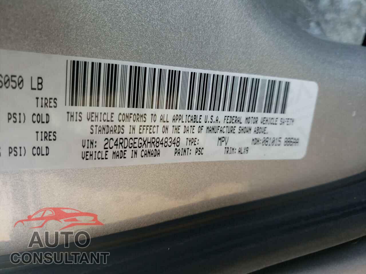DODGE GRAND CARA 2017 - 2C4RDGEGXHR848348