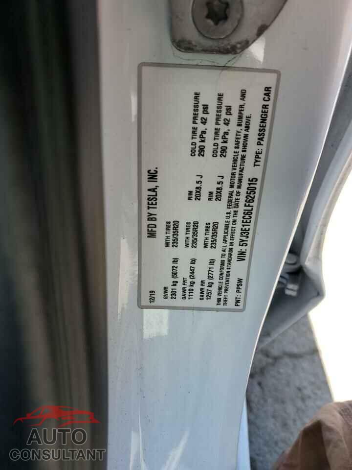 TESLA MODEL 3 2020 - 5YJ3E1EC6LF625015