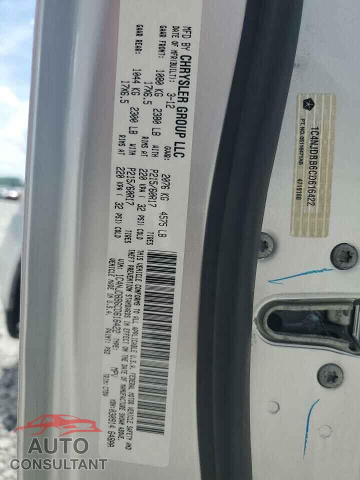 JEEP COMPASS 2012 - 1C4NJDBB6CD616422