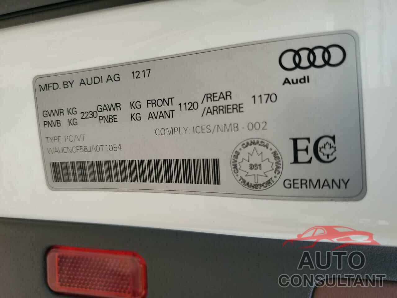 AUDI A5 2018 - WAUCNCF58JA071054