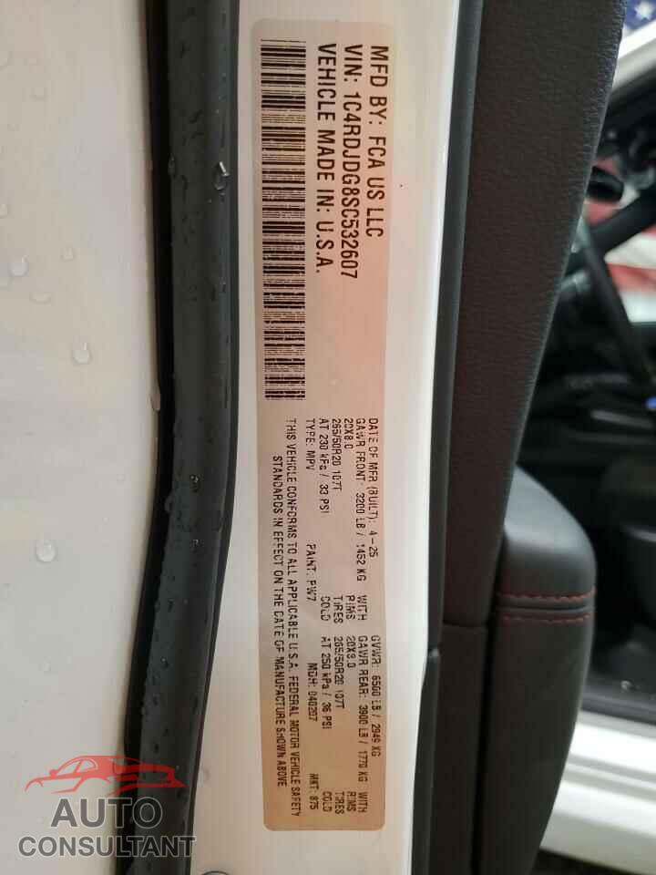 DODGE DURANGO 2025 - 1C4RDJDG8SC532607