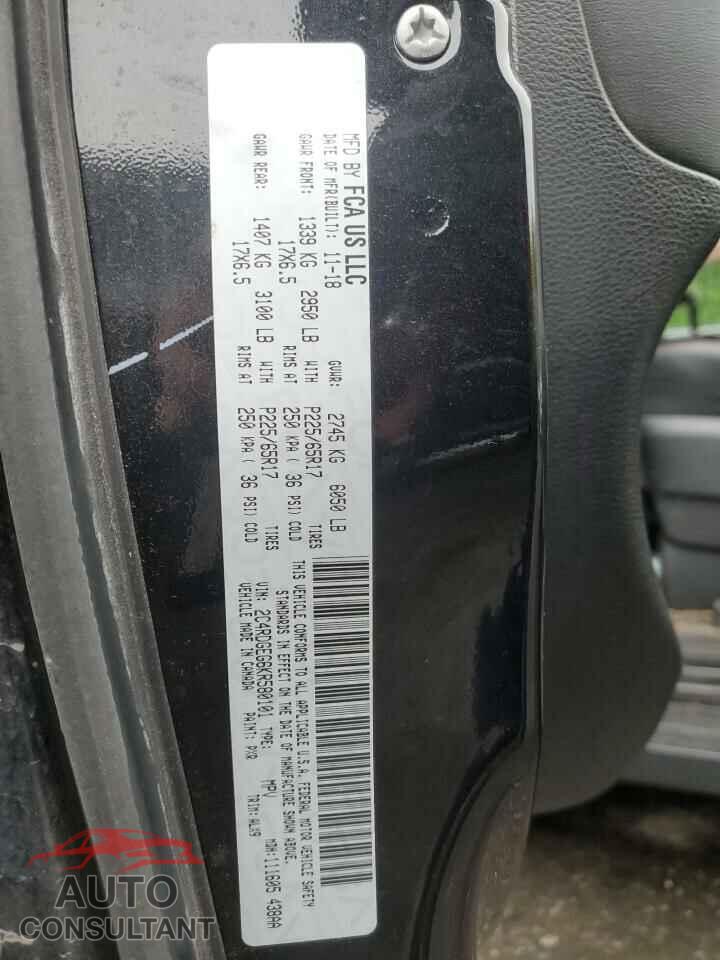 DODGE CARAVAN 2019 - 2C4RDGEG6KR580101