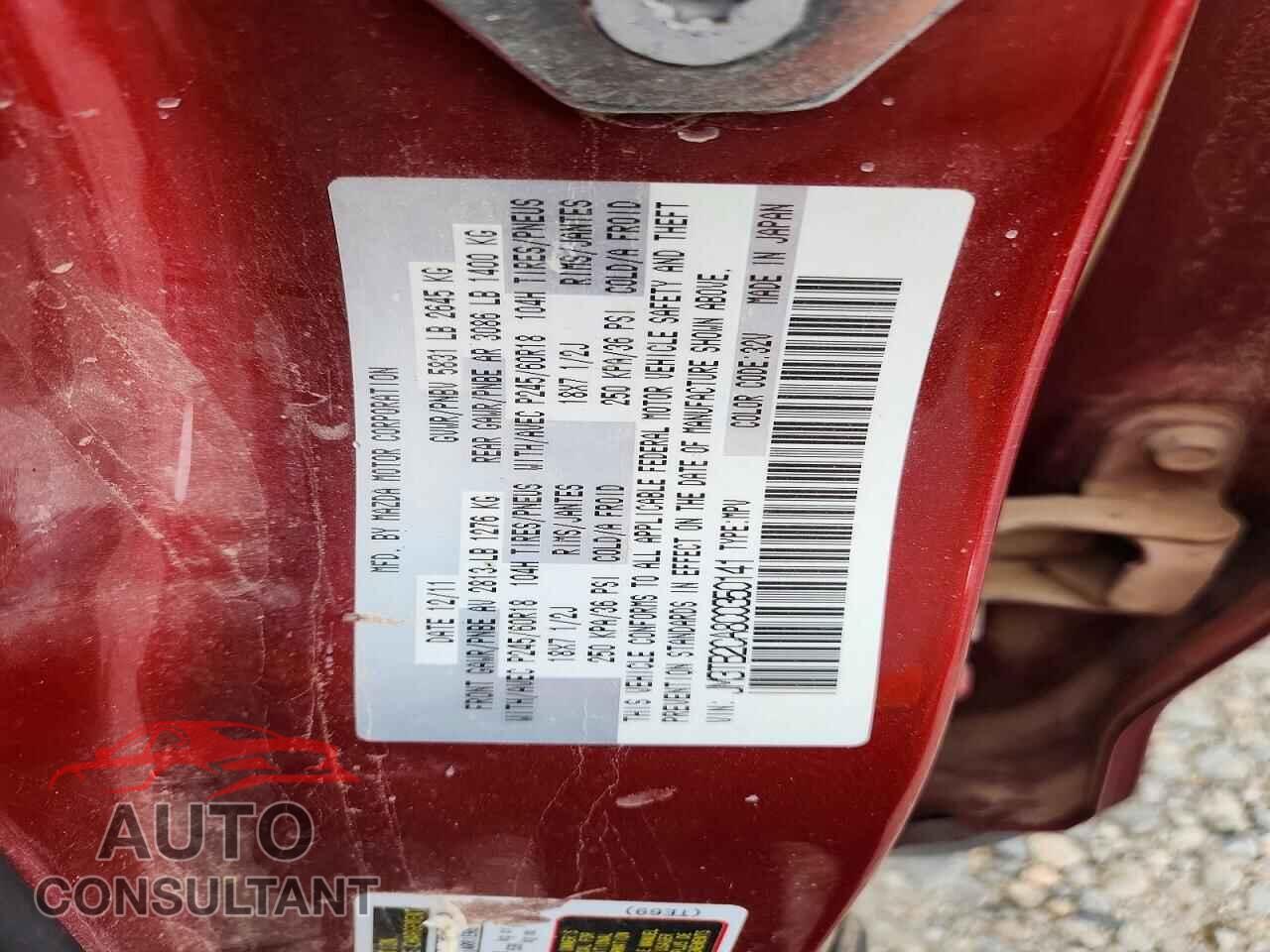 MAZDA CX-9 2012 - JM3TB2CA8C0350141