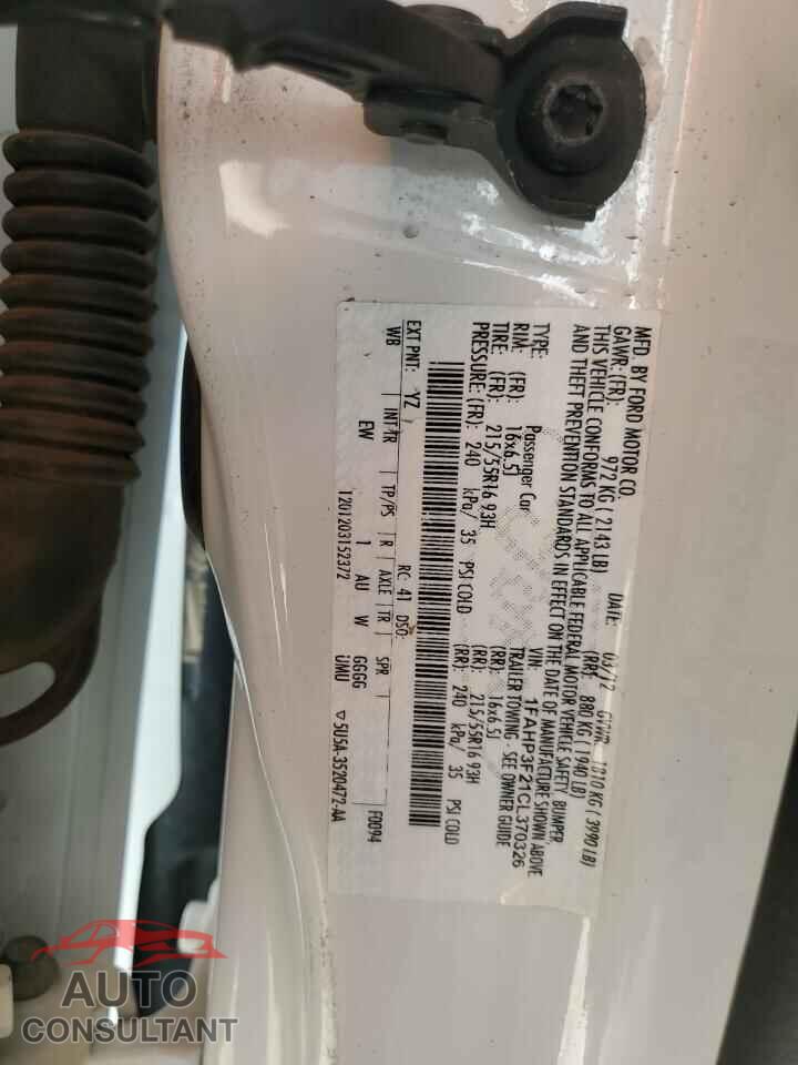 FORD FOCUS 2012 - 1FAHP3F21CL370326