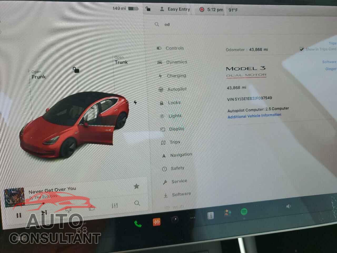 TESLA MODEL 3 2018 - 5YJ3E1EB3JF097549