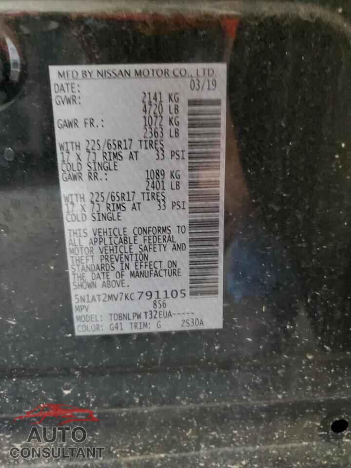 NISSAN ROGUE 2019 - 5N1AT2MV7KC791105