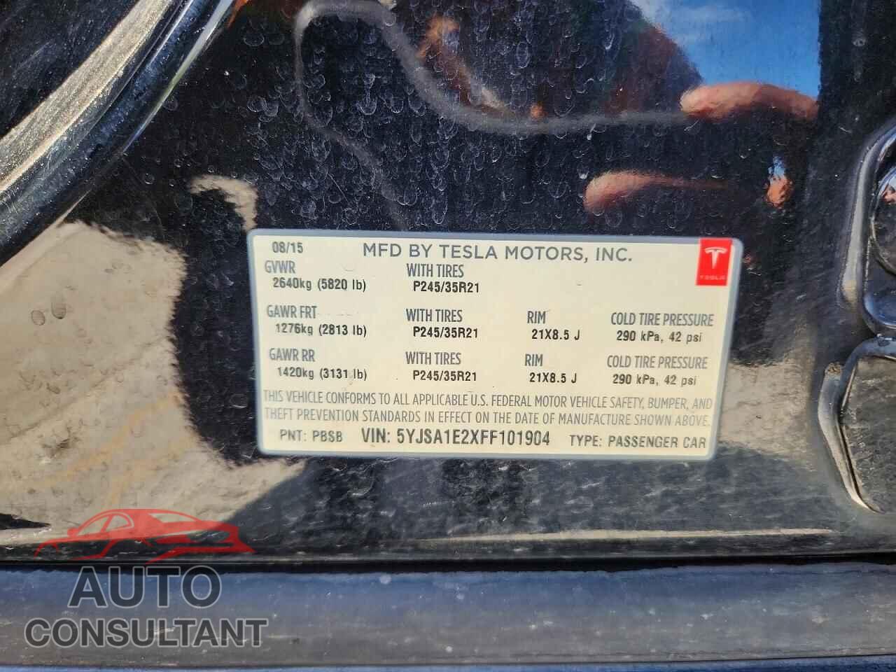TESLA MODEL S 2015 - 5YJSA1E2XFF101904