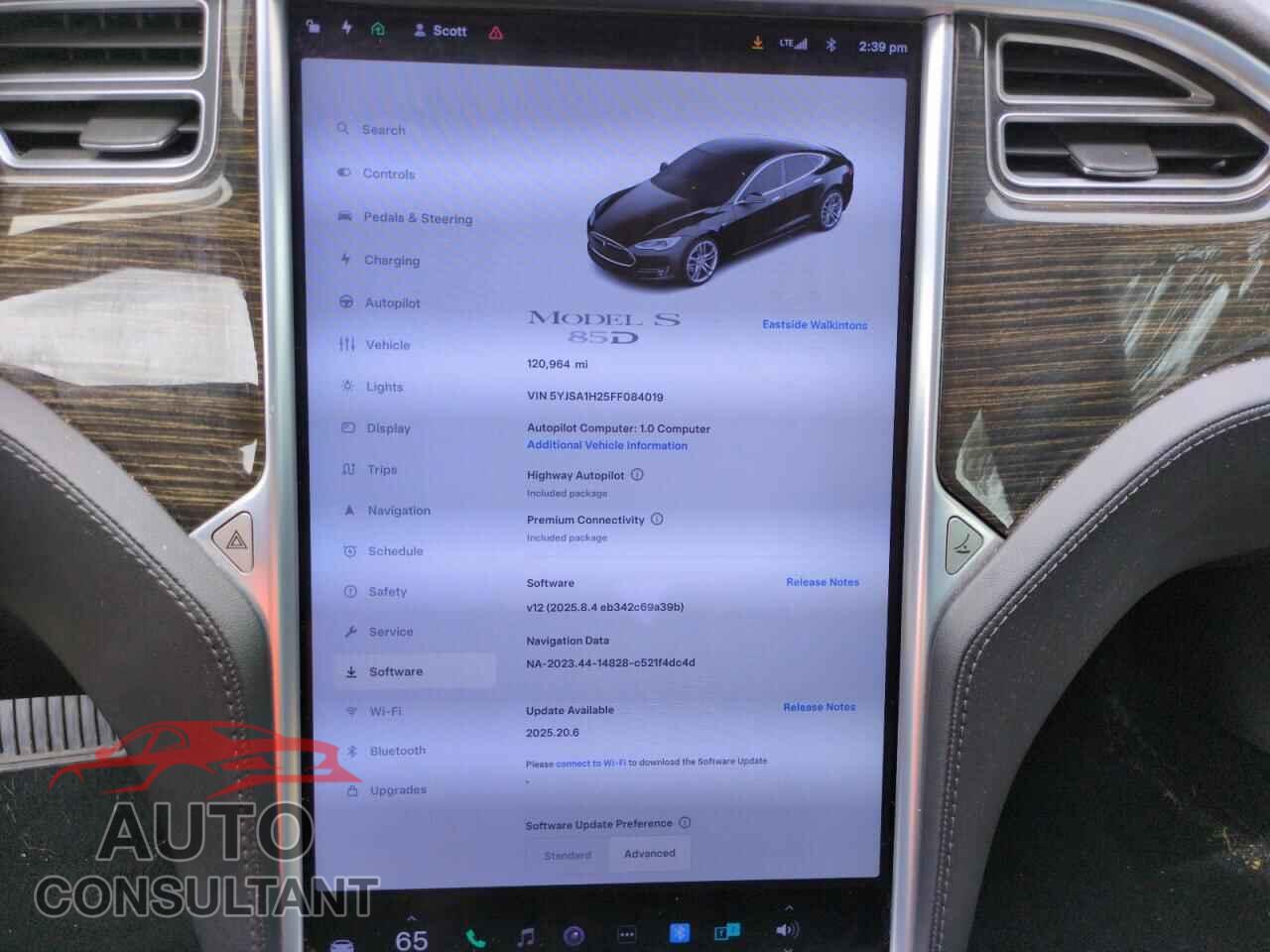 TESLA MODEL S 2015 - 5YJSA1H25FF084019