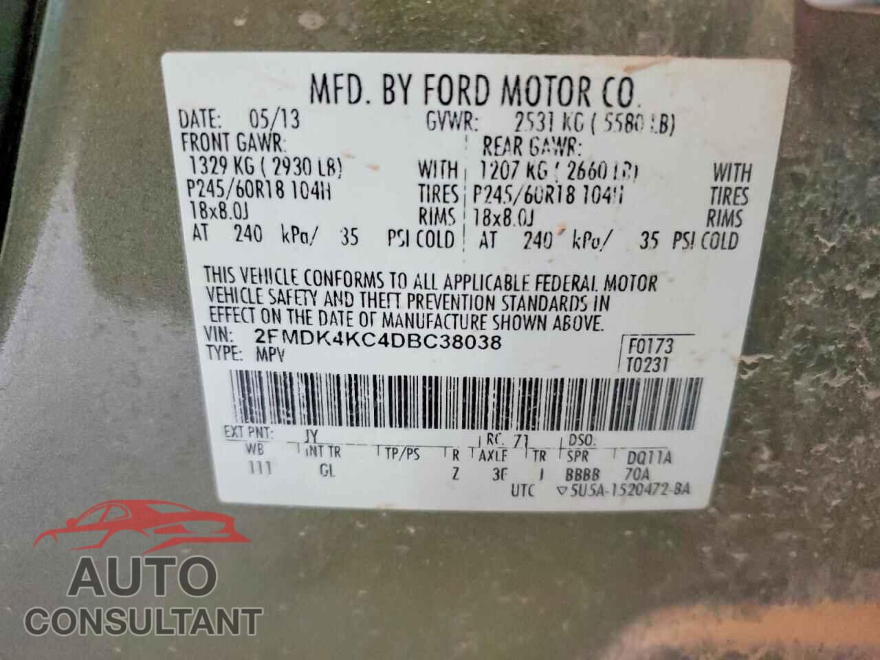 FORD EDGE 2013 - 2FMDK4KC4DBC38038