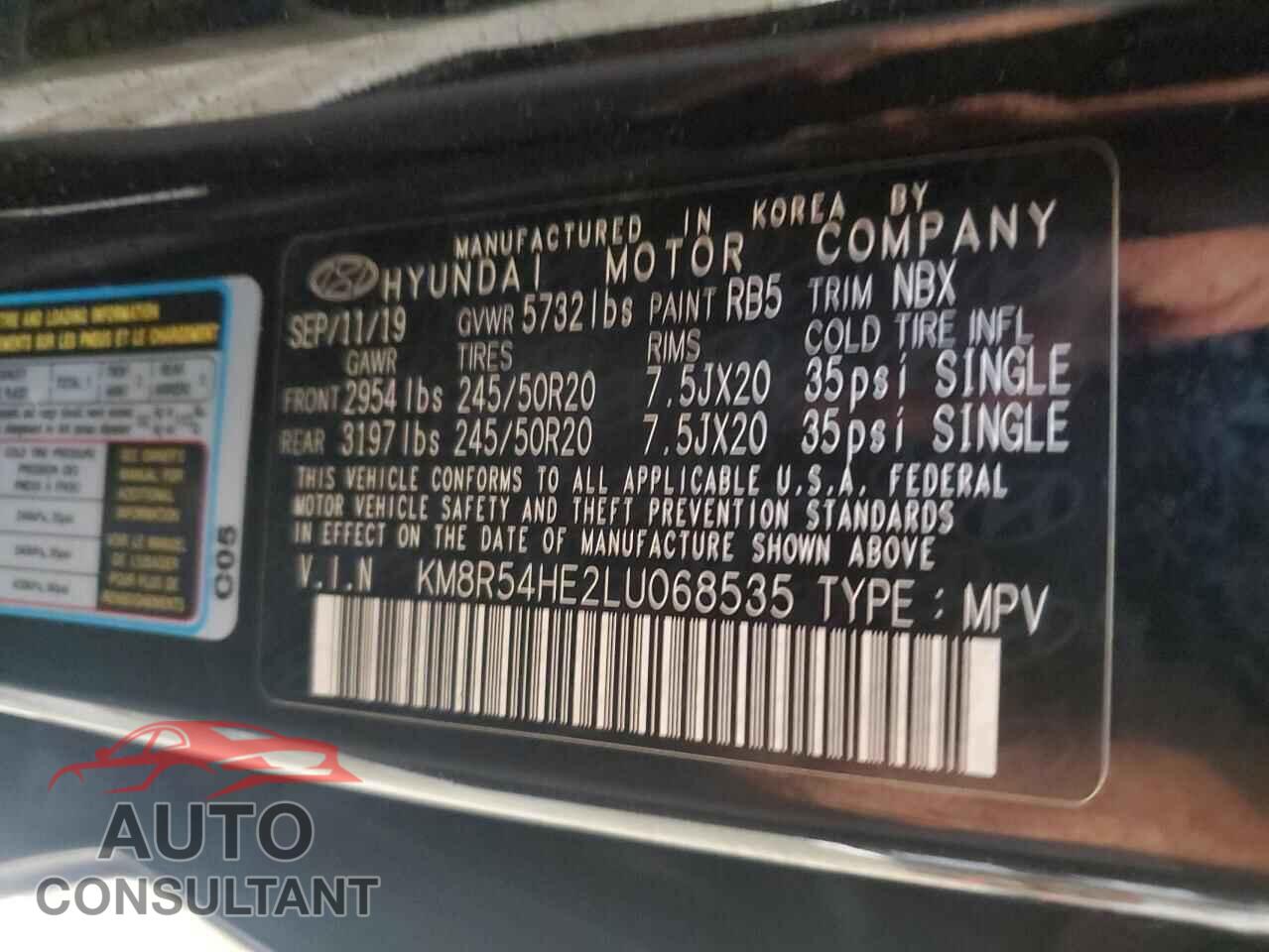 HYUNDAI PALISADE 2020 - KM8R54HE2LU068535