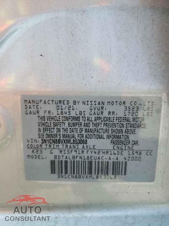 NISSAN VERSA 2021 - 3N1CN8BVXML853068