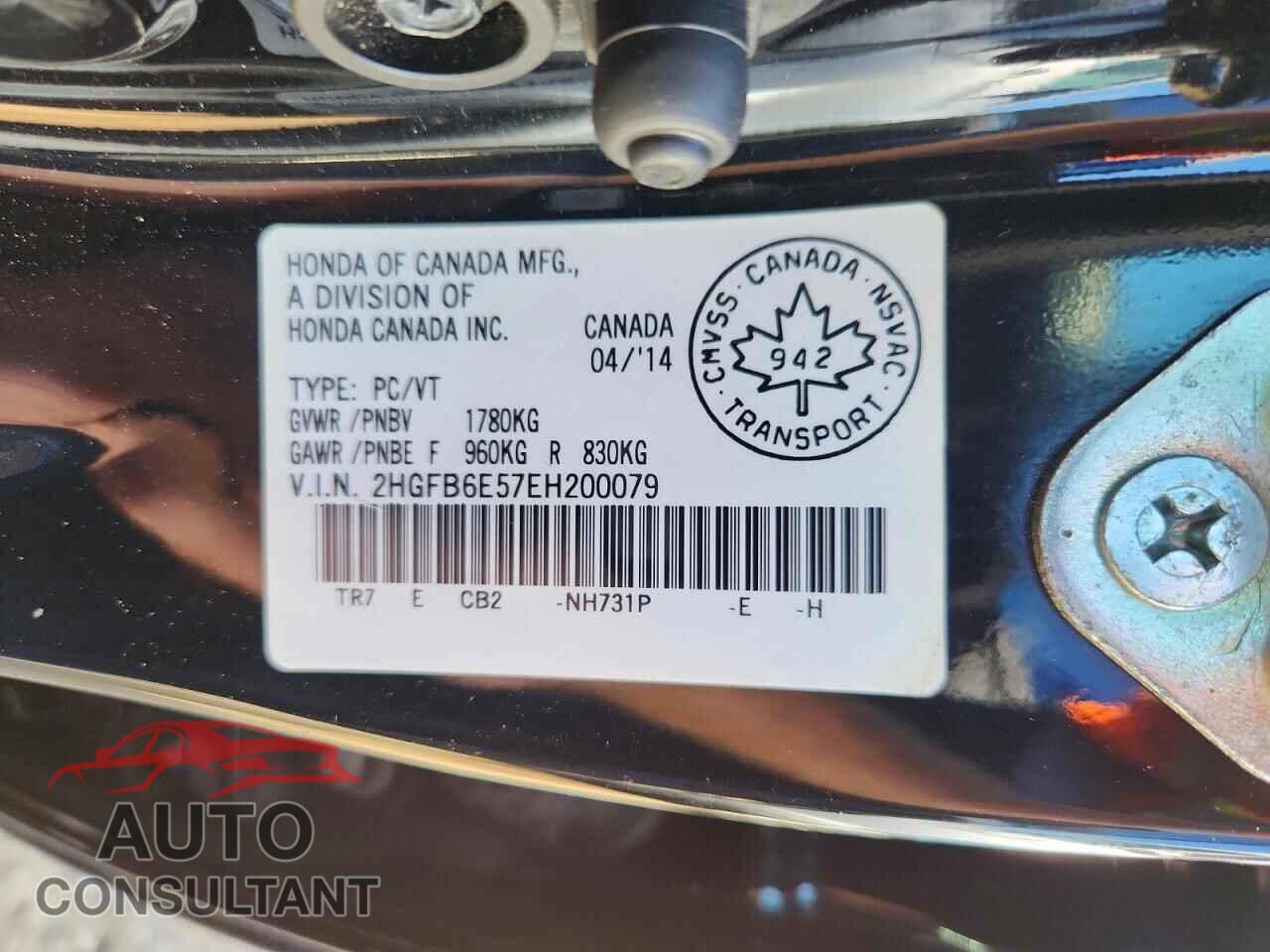 HONDA CIVIC 2014 - 2HGFB6E57EH200079