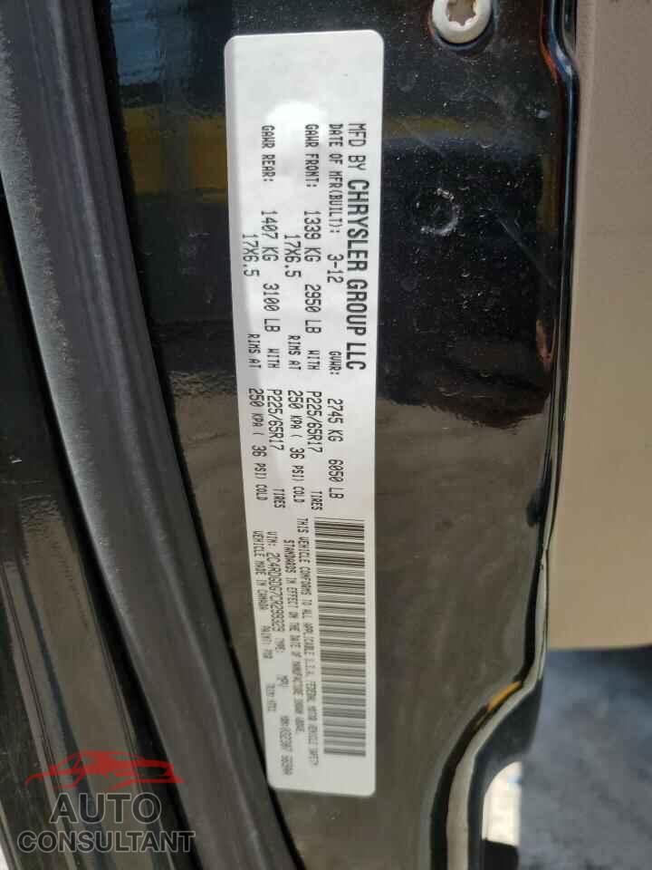 DODGE CARAVAN 2012 - 2C4RDGDG7CR299329
