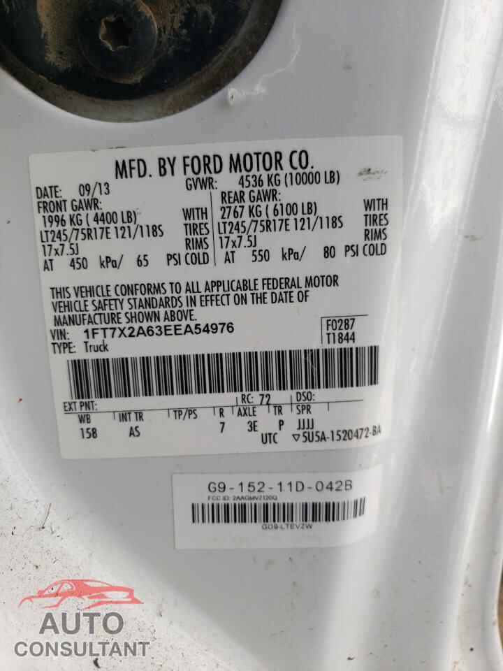 FORD F250 2014 - 1FT7X2A63EEA54976