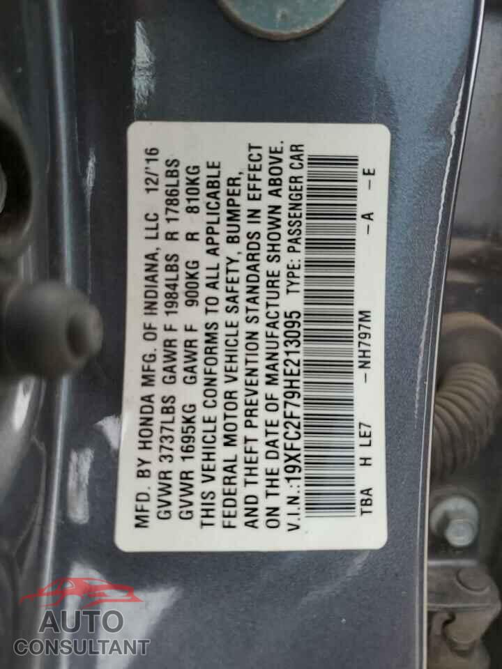 HONDA CIVIC 2017 - 19XFC2F79HE213095