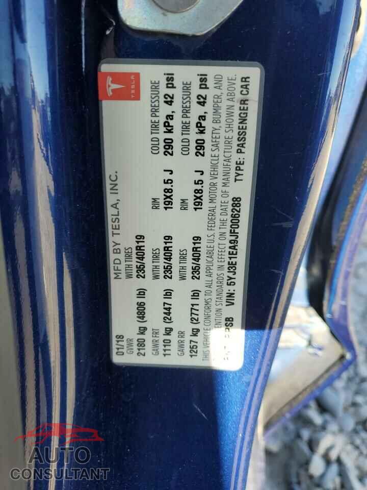 TESLA MODEL 3 2018 - 5YJ3E1EA9JF006288