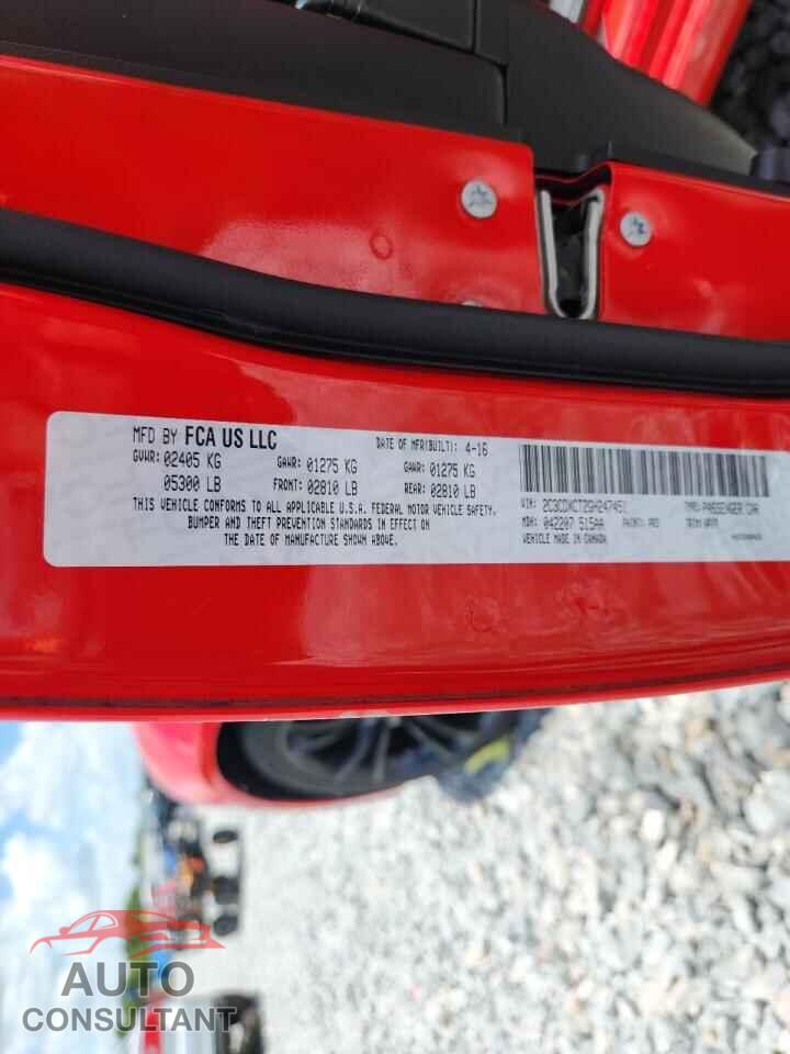 DODGE CHARGER 2016 - 2C3CDXCT2GH247451