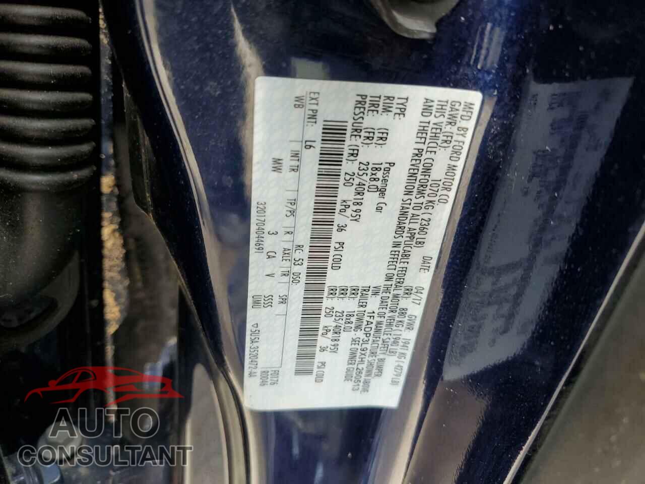FORD FOCUS 2017 - 1FADP3L9XHL260513