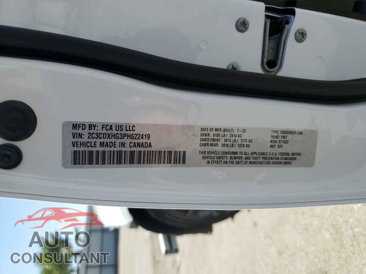 DODGE CHARGER 2023 - 2C3CDXHG3PH622419