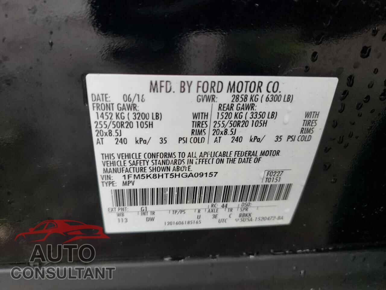 FORD EXPLORER 2017 - 1FM5K8HT5HGA09157