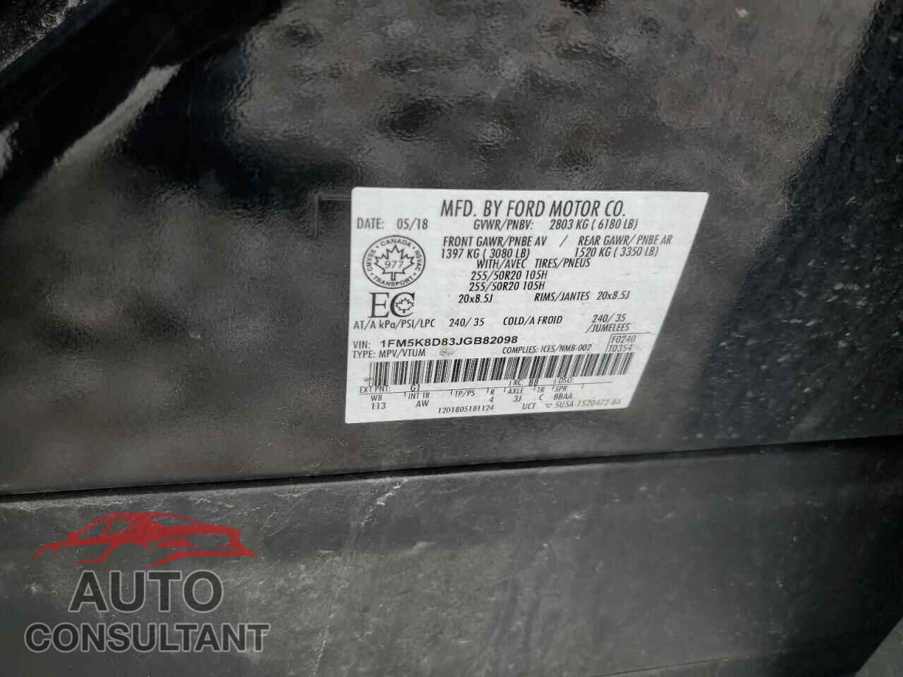 FORD EXPLORER 2018 - 1FM5K8D83JGB82098