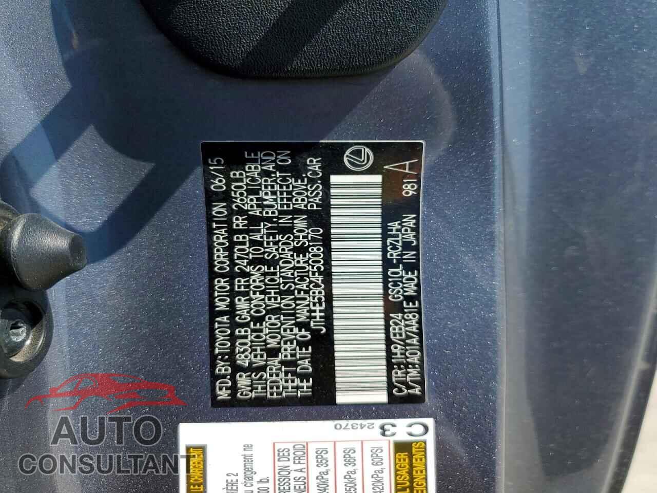 LEXUS RC350 2015 - JTHHE5BC4F5008170