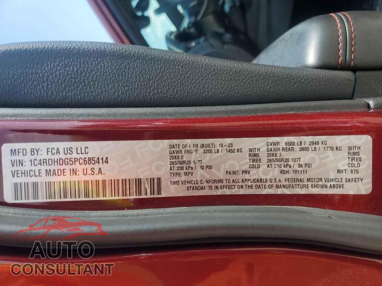 DODGE DURANGO 2023 - 1C4RDHDG5PC685414