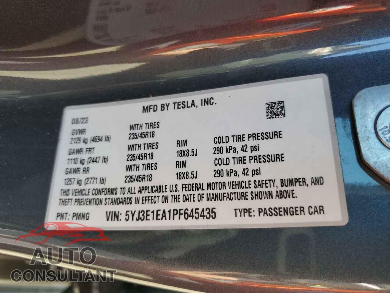 TESLA MODEL 3 2023 - 5YJ3E1EA1PF645435