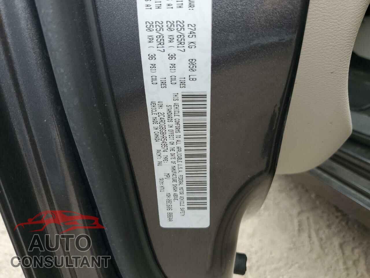 DODGE CARAVAN 2017 - 2C4RDGBG8HR549574