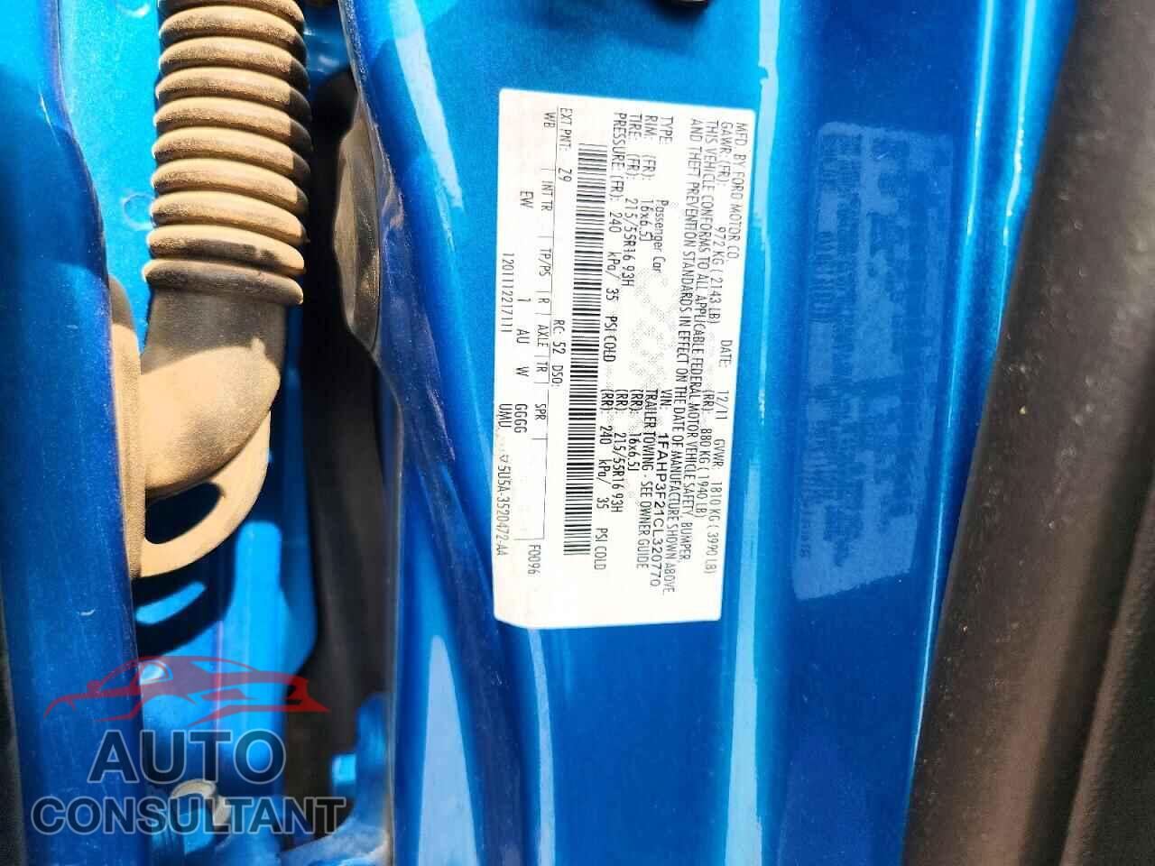 FORD FOCUS 2012 - 1FAHP3F21CL320770
