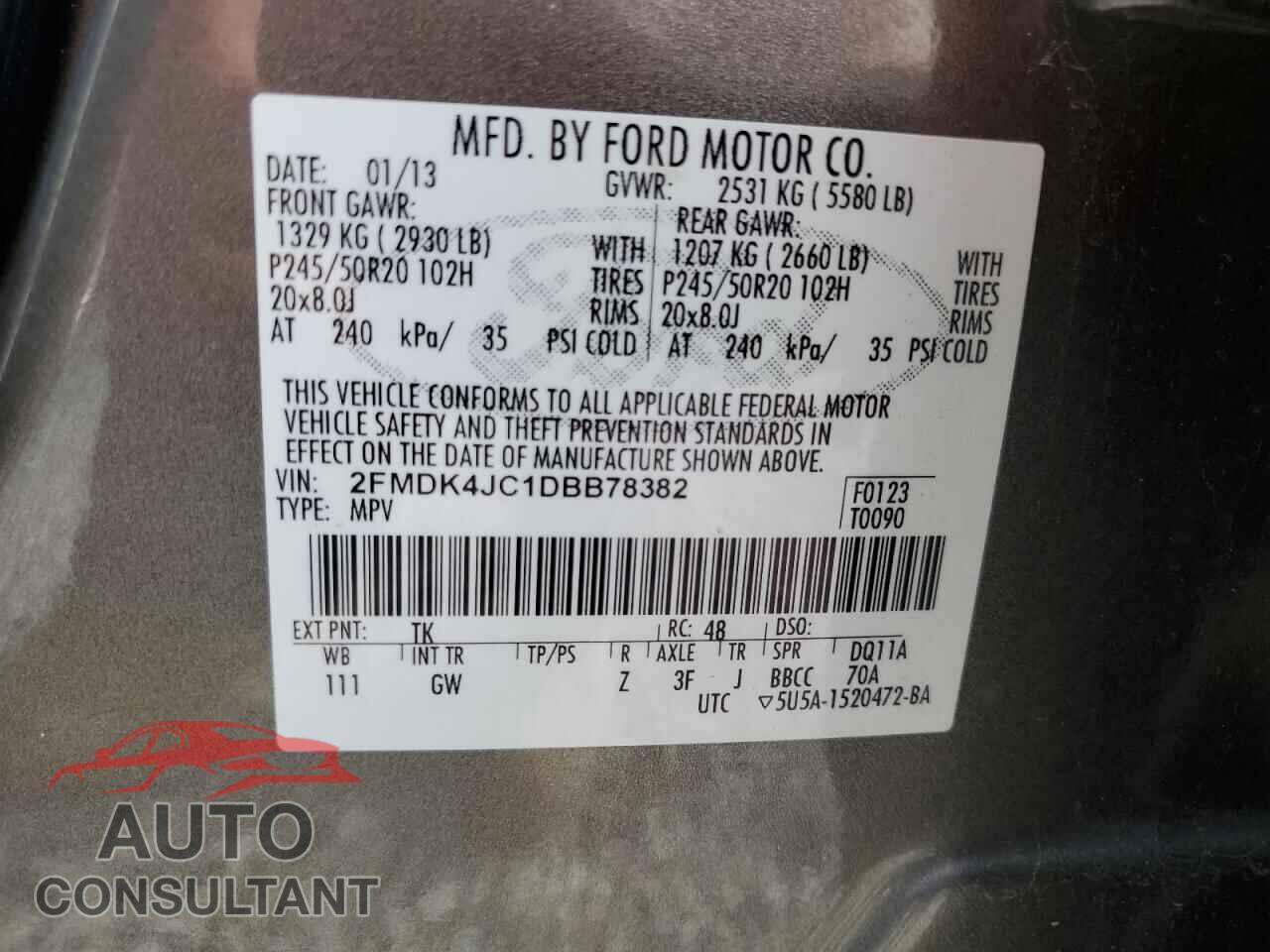 FORD EDGE 2013 - 2FMDK4JC1DBB78382