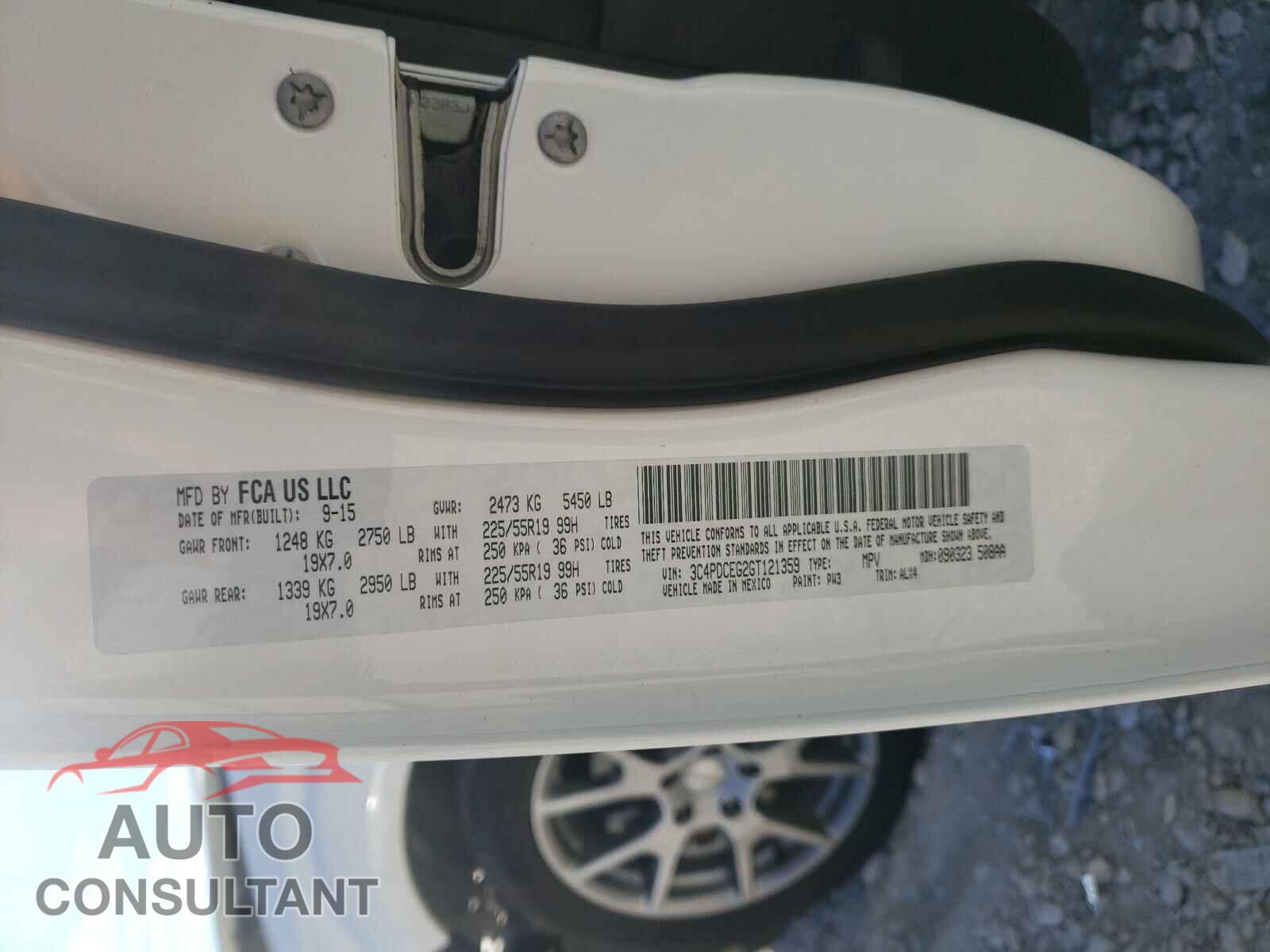 DODGE JOURNEY 2016 - 3C4PDCEG2GT121359