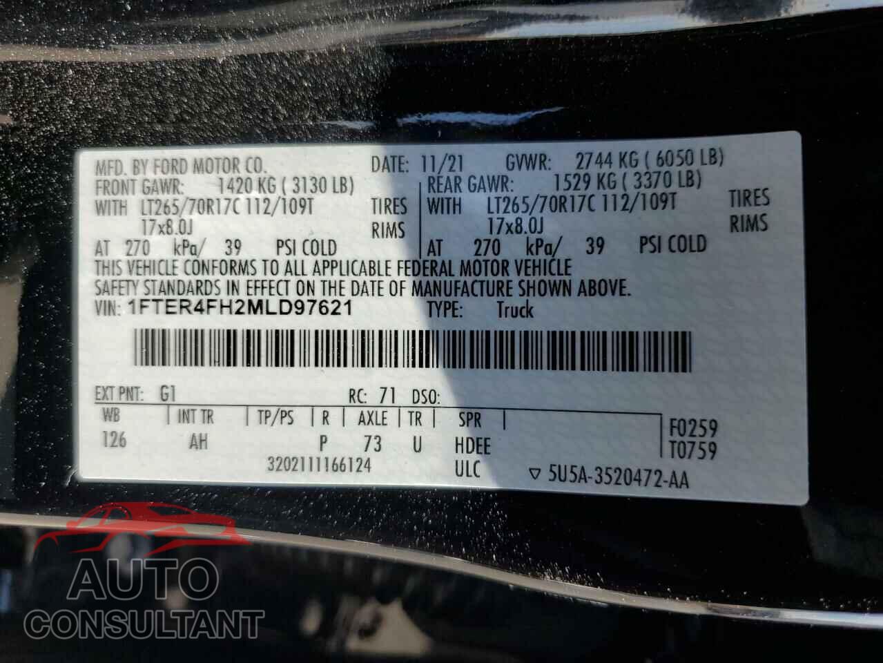 FORD RANGER 2021 - 1FTER4FH2MLD97621